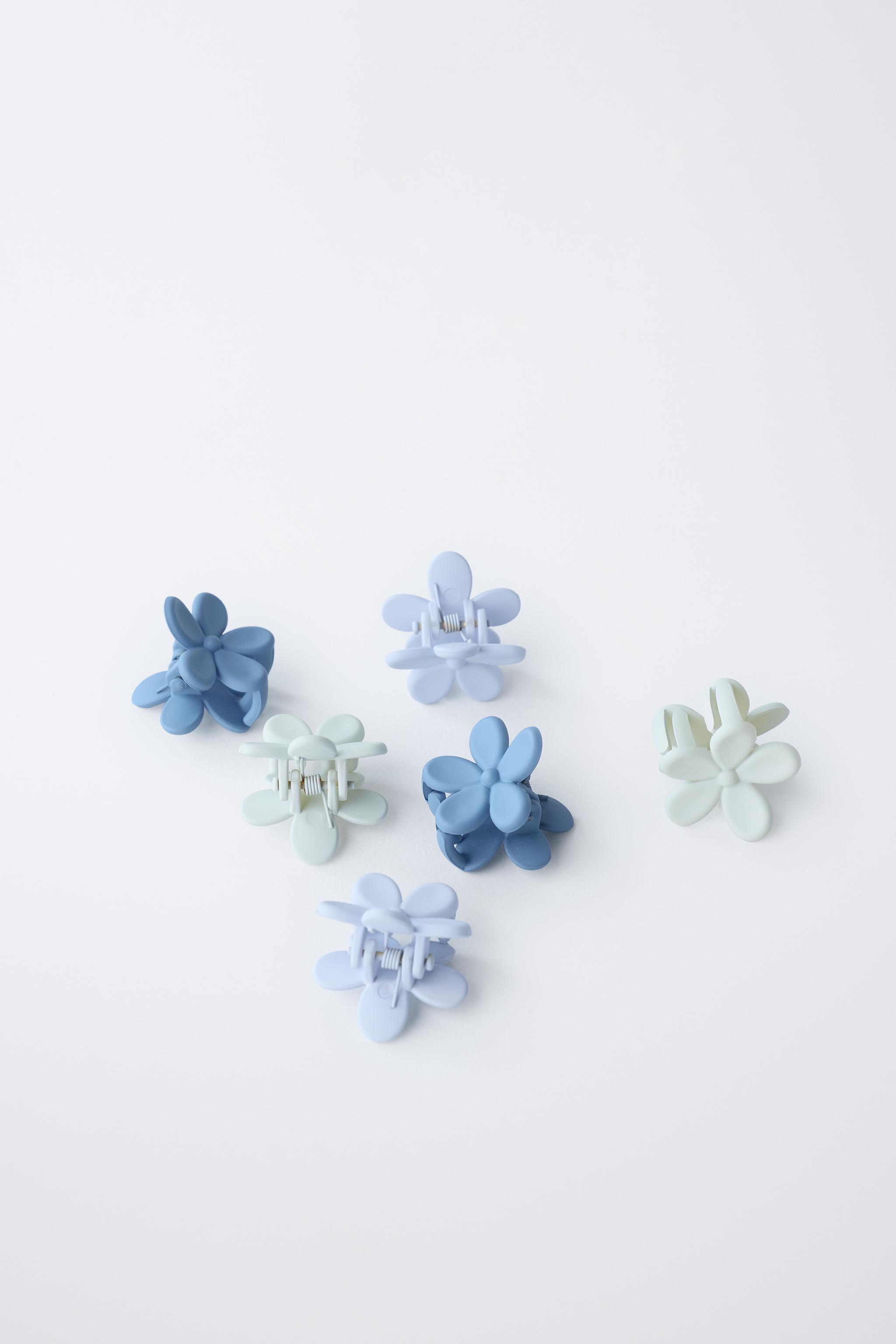 BOX SET OF FLOWER HAIR CLIPS AND HAIR TIES